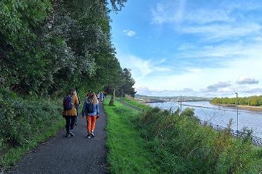 Walkers along the Tyne Derwent Way