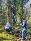 Saturday Green Team installing a bird box